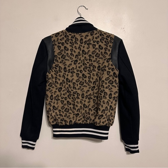 Straight To Hell Ace Leopard Bomber Varsity Jacket Wool Blend Size XS - Picture 7 of 7